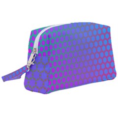 Hex Circle Points Vaporwave One Wristlet Pouch Bag (large) by WetdryvacsLair