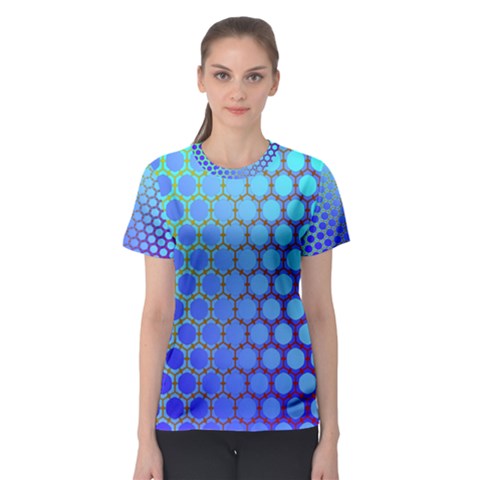 Hex Circle Points Vaporwave Three Women s Sport Mesh Tee by WetdryvacsLair