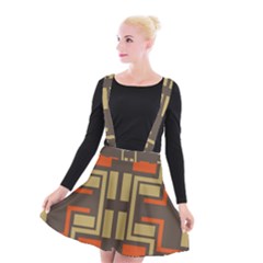 Abstract Geometric Design    Suspender Skater Skirt by Eskimos