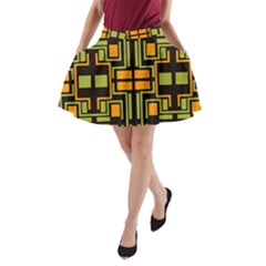 Abstract Geometric Design    A-line Pocket Skirt by Eskimos