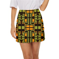 Abstract Geometric Design    Mini Front Wrap Skirt by Eskimos