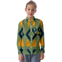 Abstract Geometric Design    Kids  Long Sleeve Shirt by Eskimos