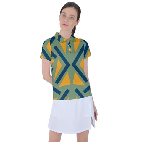 Abstract Geometric Design    Women s Polo Tee by Eskimos
