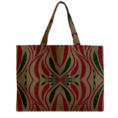 Folk Flowers Print Floral Pattern Ethnic Art Zipper Mini Tote Bag by Eskimos