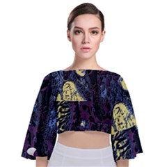 Glitch Witch Ii Tie Back Butterfly Sleeve Chiffon Top by MRNStudios