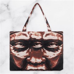 Creepy Head Portrait Artwork Medium Tote Bag by dflcprintsclothing