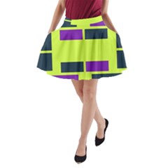 Abstract Pattern Geometric Backgrounds A-line Pocket Skirt by Eskimos