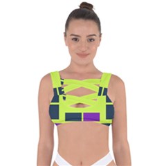 Abstract Pattern Geometric Backgrounds Bandaged Up Bikini Top by Eskimos