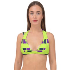Abstract Pattern Geometric Backgrounds Double Strap Halter Bikini Top by Eskimos