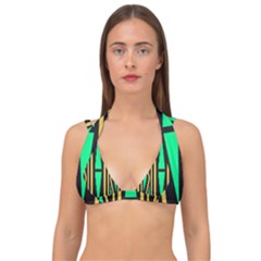 Abstract Pattern Geometric Backgrounds Double Strap Halter Bikini Top by Eskimos