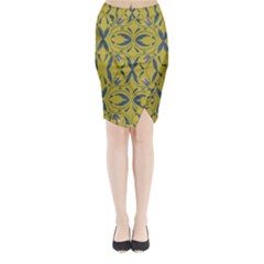 Folk Flowers Print Floral Pattern Ethnic Art Midi Wrap Pencil Skirt by Eskimos
