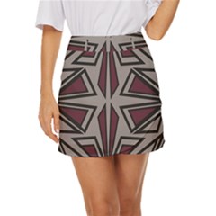 Abstract Pattern Geometric Backgrounds Mini Front Wrap Skirt by Eskimos