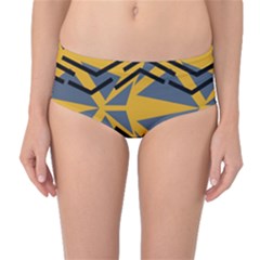 Abstract Pattern Geometric Backgrounds Mid-waist Bikini Bottoms by Eskimos
