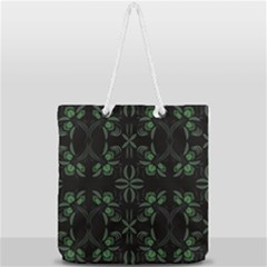 Folk Flowers Floral Art Print Flowers Abstract Art  Full Print Rope Handle Tote (large) by Eskimos