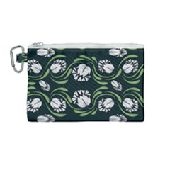 Folk Flowers Print Floral Pattern Ethnic Art Canvas Cosmetic Bag (medium) by Eskimos