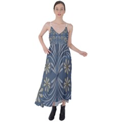 Folk Flowers Print Floral Pattern Ethnic Art Tie Back Maxi Dress by Eskimos