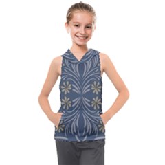 Folk Flowers Print Floral Pattern Ethnic Art Kids  Sleeveless Hoodie by Eskimos