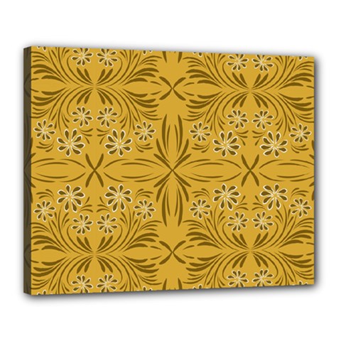 Folk Flowers Print Floral Pattern Ethnic Art Canvas 20  X 16  (stretched) by Eskimos