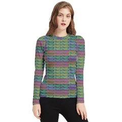 Paris Words Motif Colorful Pattern Women s Long Sleeve Rash Guard by dflcprintsclothing