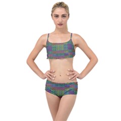 Paris Words Motif Colorful Pattern Layered Top Bikini Set by dflcprintsclothing
