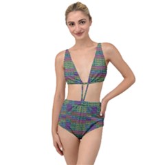 Paris Words Motif Colorful Pattern Tied Up Two Piece Swimsuit by dflcprintsclothing