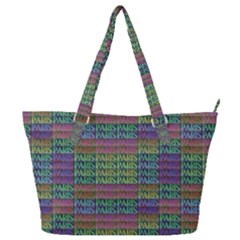 Paris Words Motif Colorful Pattern Full Print Shoulder Bag by dflcprintsclothing
