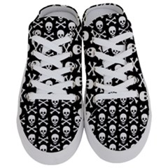 Gothic Punk Skulls And Crossbones Half Slippers by ArtistRoseanneJones