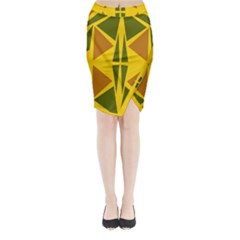  Abstract Geometric Design   Geometric Fantasy  Terrazzo  Midi Wrap Pencil Skirt by Eskimos