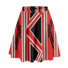 Abstract Pattern Geometric Backgrounds  High Waist Skirt by Eskimos