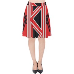 Abstract Pattern Geometric Backgrounds  Velvet High Waist Skirt by Eskimos