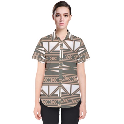 Abstract Pattern Geometric Backgrounds  Women s Short Sleeve Shirt by Eskimos