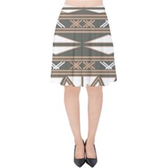 Abstract Pattern Geometric Backgrounds  Velvet High Waist Skirt by Eskimos