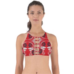 Folk Flowers Print Floral Pattern Ethnic Art Perfectly Cut Out Bikini Top by Eskimos