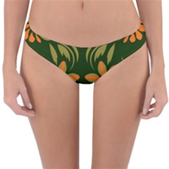 Folk Flowers Print Floral Pattern Ethnic Art Reversible Hipster Bikini Bottoms by Eskimos