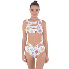 Easter Seamless Pattern With Cute Eggs Flowers Bandaged Up Bikini Set  by Jancukart