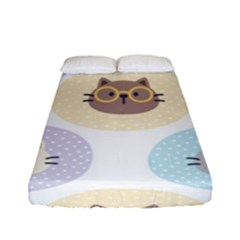 Cute Cat Seamless Pattern Background Fitted Sheet (full/ Double Size) by Jancukart