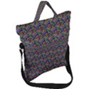 Seamless Prismatic Geometric Pattern With Background Fold Over Handle Tote Bag View1