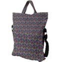Seamless Prismatic Geometric Pattern With Background Fold Over Handle Tote Bag View2