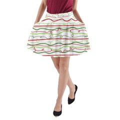 Scribble-pattern A-line Pocket Skirt by Jancukart