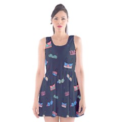 Bra Set Pattern Scoop Neck Skater Dress by Jancukart