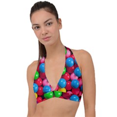 Bubble Gum Halter Plunge Bikini Top by artworkshop