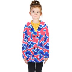 Batik Megamendung Kids  Double Breasted Button Coat by artworkshop