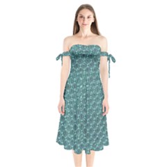 Bubble Wrap Shoulder Tie Bardot Midi Dress by artworkshop