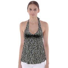 Creepy Head Motif Pattern Babydoll Tankini Top by dflcprintsclothing