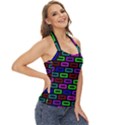 Colourful Bricks Pattern Colour Basic Halter Top View3
