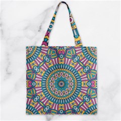 Mandala 01 Zipper Grocery Tote Bag by zappwaits