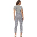 Black And White Hello Text Motif Random Pattern Women s Pinafore Overalls Jumpsuit View4