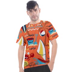 Seamless-pattern-vector-beach-holiday-theme-set Men s Sport Top by Jancukart