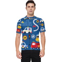 Seamless-pattern-vector-rescue-team-cartoon Men s Short Sleeve Rash Guard by Jancukart