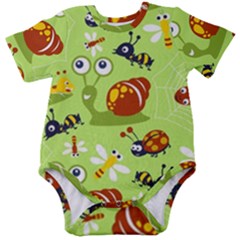 Little-animals-cartoon Baby Short Sleeve Onesie Bodysuit by Jancukart